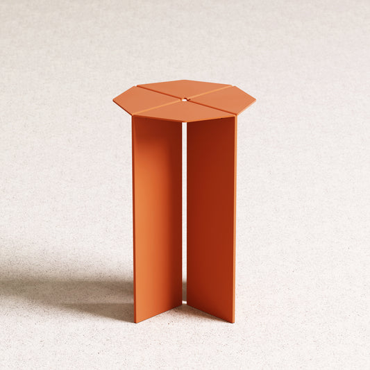 Octagon sidetable | Red Orange